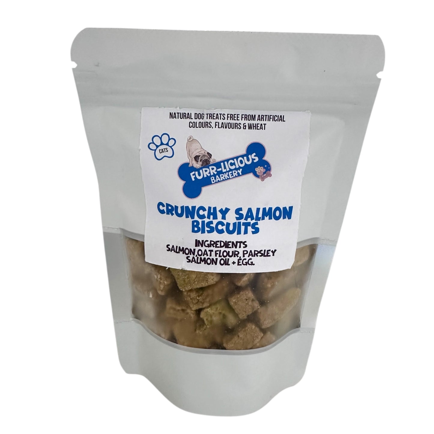 Crunchy salmon cat biscuits