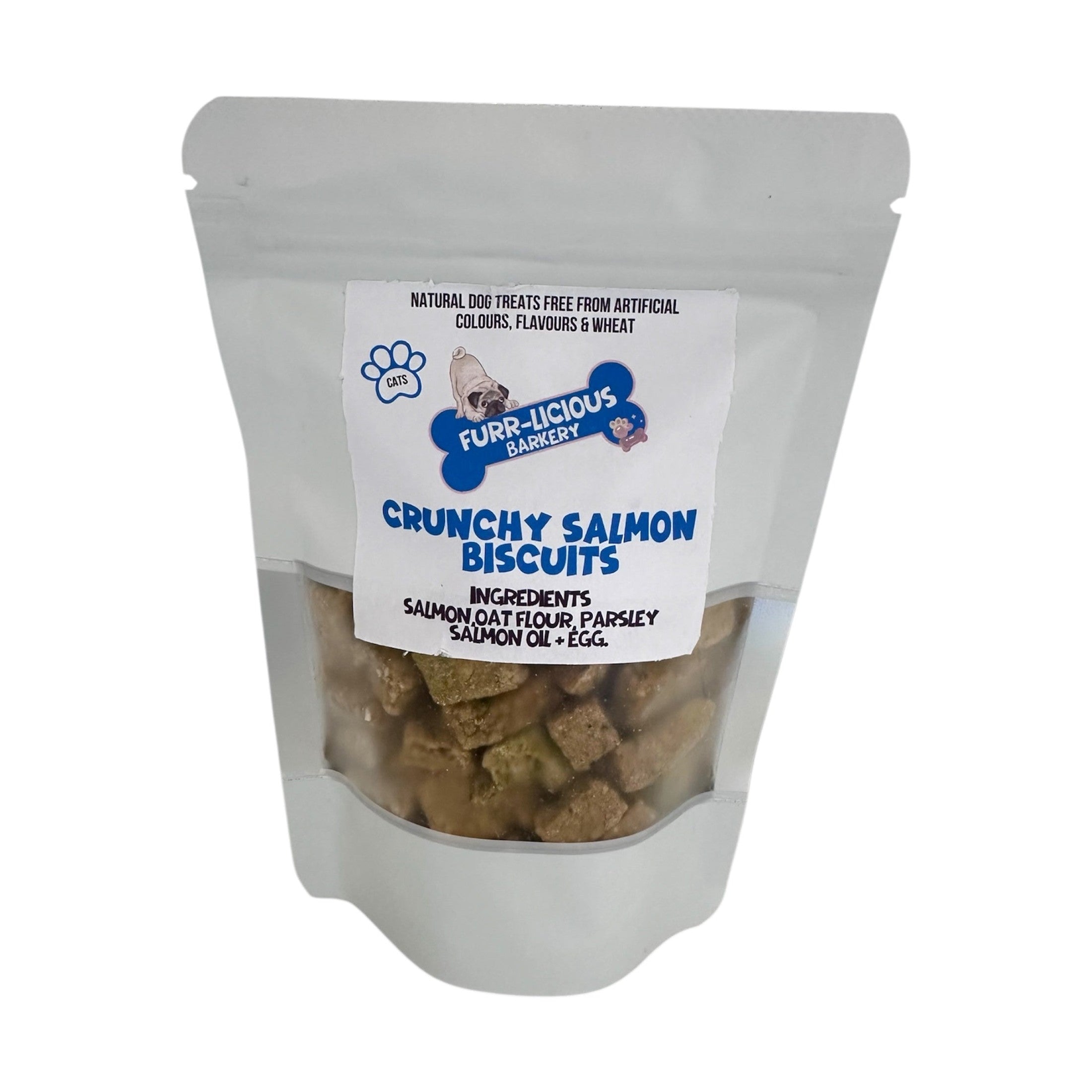 Crunchy salmon cat biscuits