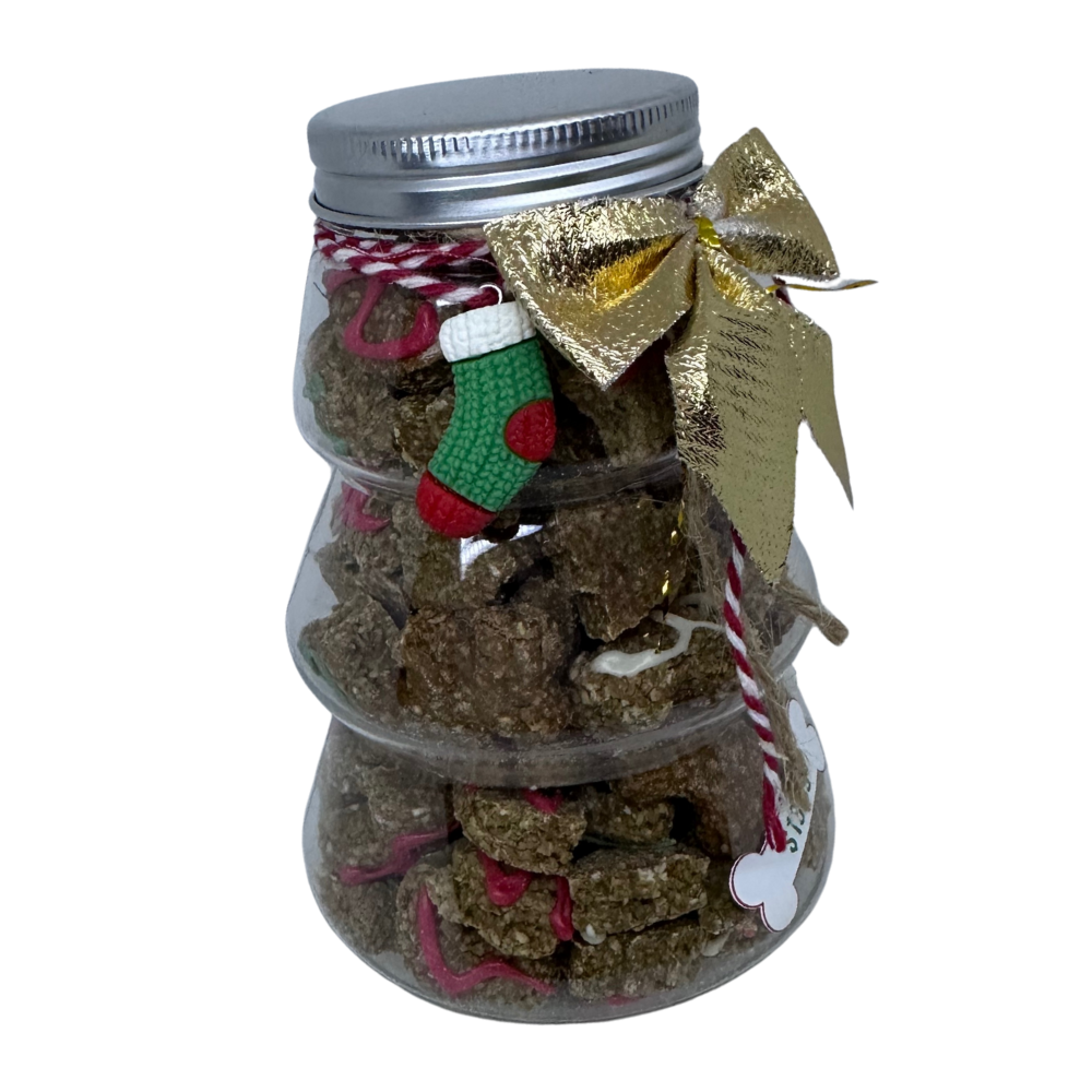 Doggy Christmas Gingerbread Biscuit Jar