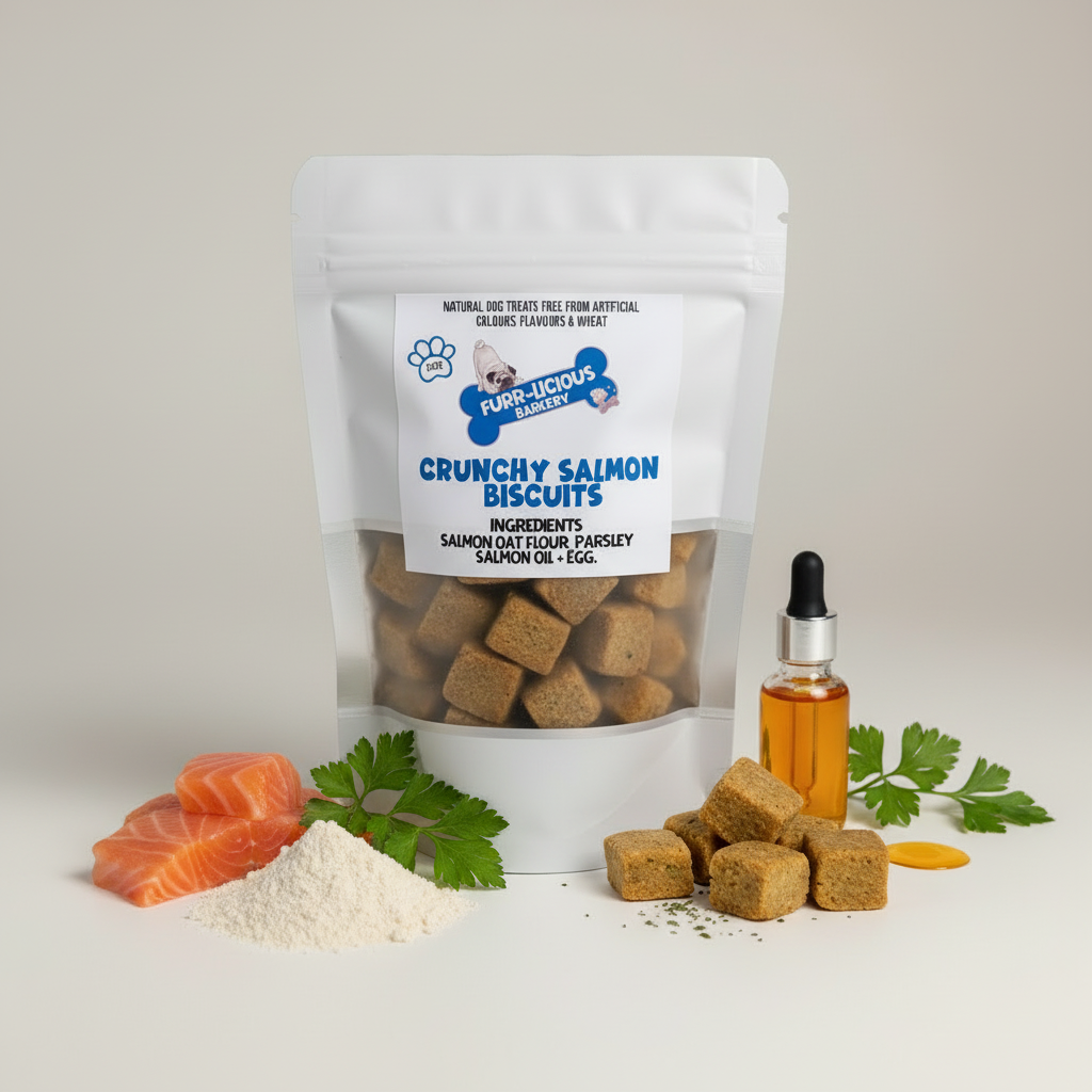 Crunchy Salmon Biscuits with Ingredients - No Egg