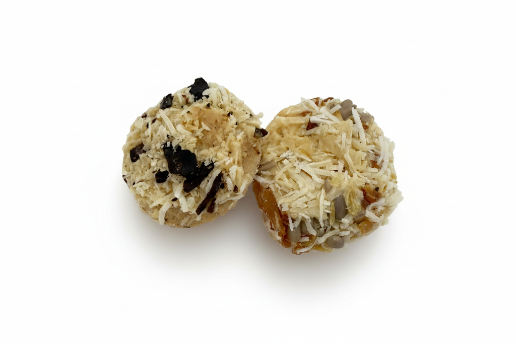 Professional coconut-coated dog treats product photo